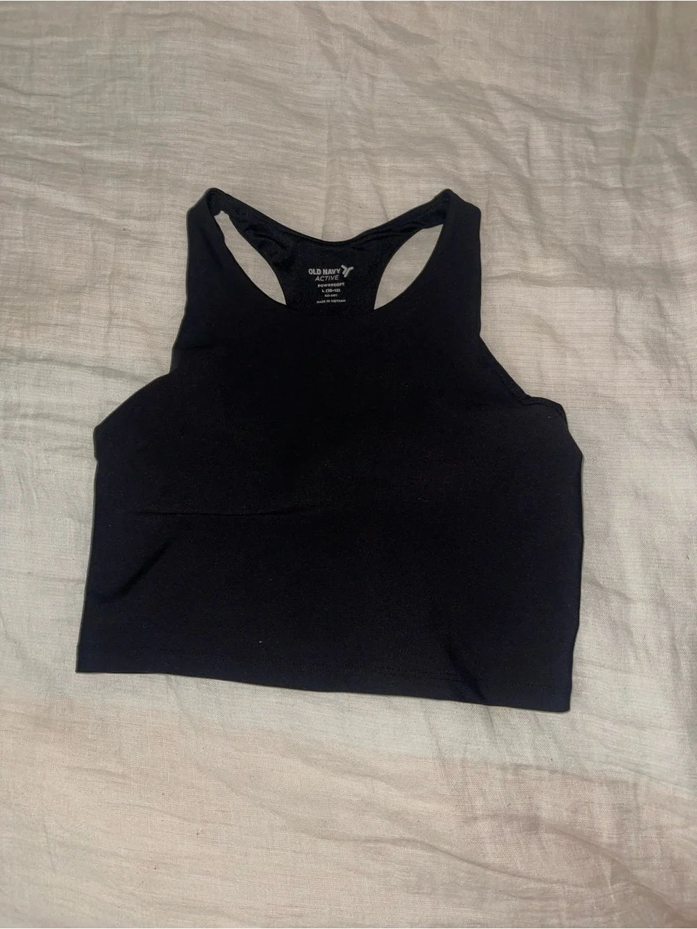 Girls Sporty Old Navy Black Racerback Cropped Tank Top